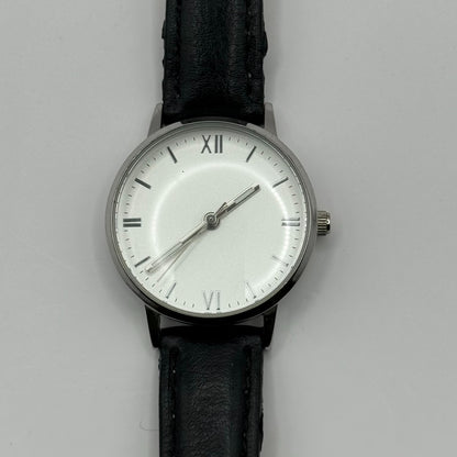 Lowrys Arm Ladies Quartz Watch White Dial Black Strap Japan Working 28mm