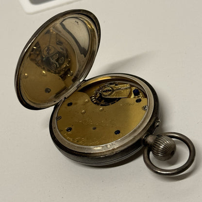 Pin Set Sterling Silver 3/4 Plate Lever English Watch LTD Pocket Watch TO REPAIR