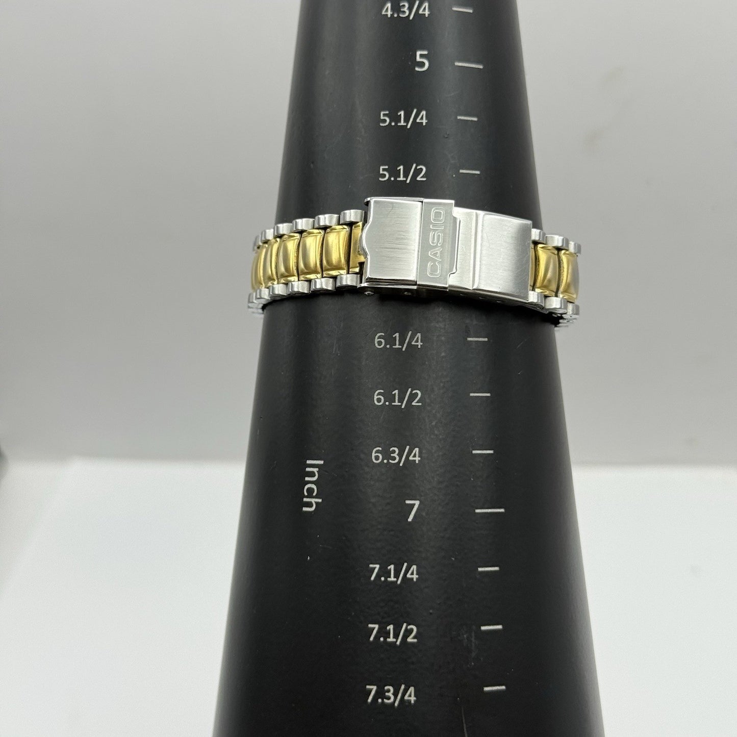 31mm Working Vintage Rare Casio LD-721 Two Tone Date 20Bar Quartz Watch 6 Inches