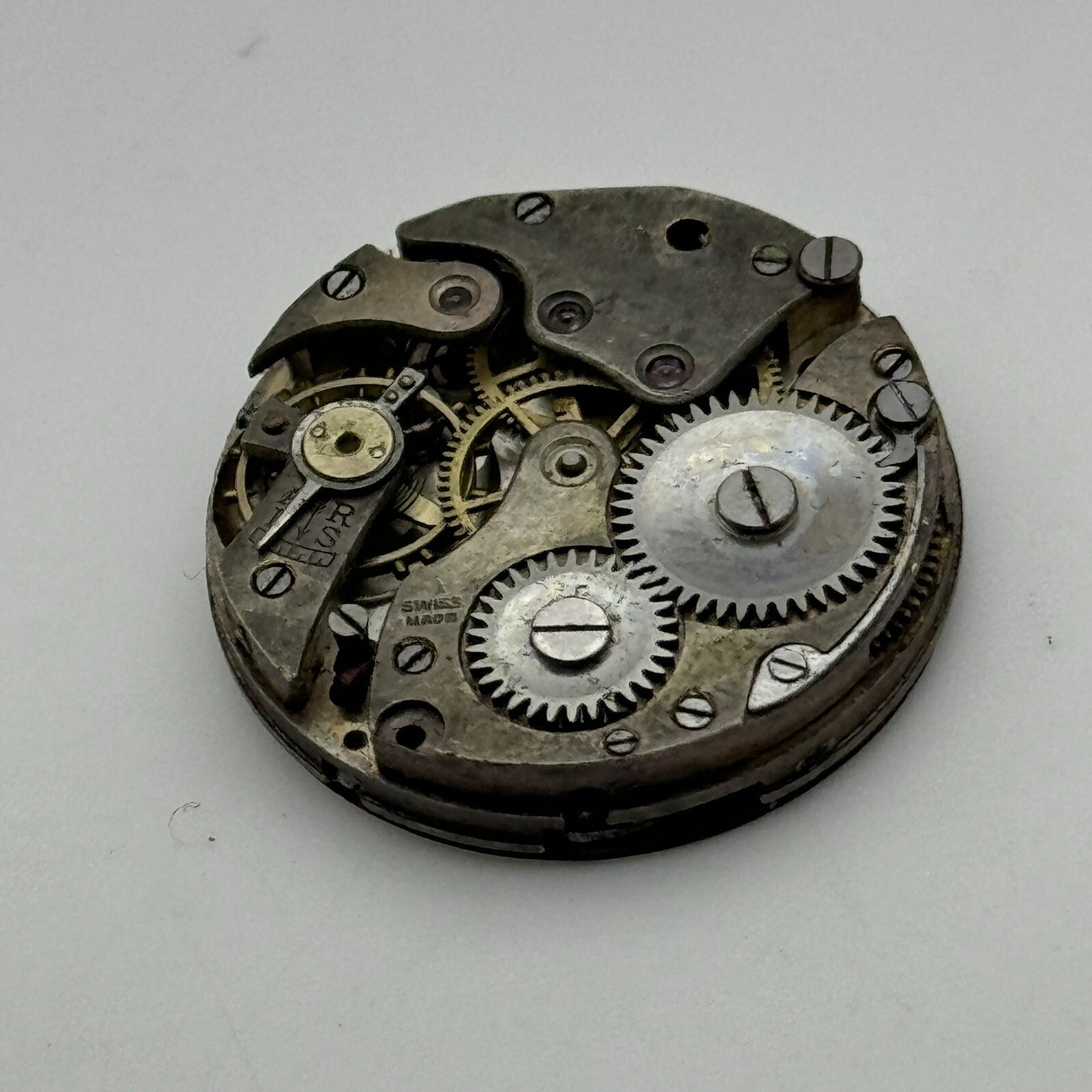 24.8mm Swiss Porcelain Dial Red 12 Trench Manual Wind Watch Movement PARTS