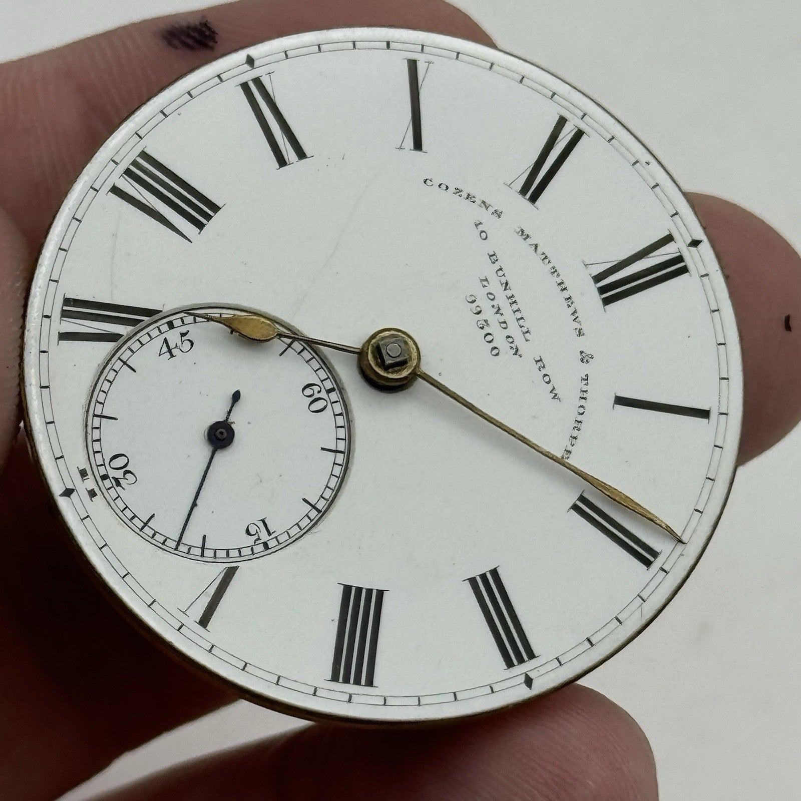 High Quality Running Cozens Matthews & Thorpe London Fusee Pocket Watch Movement