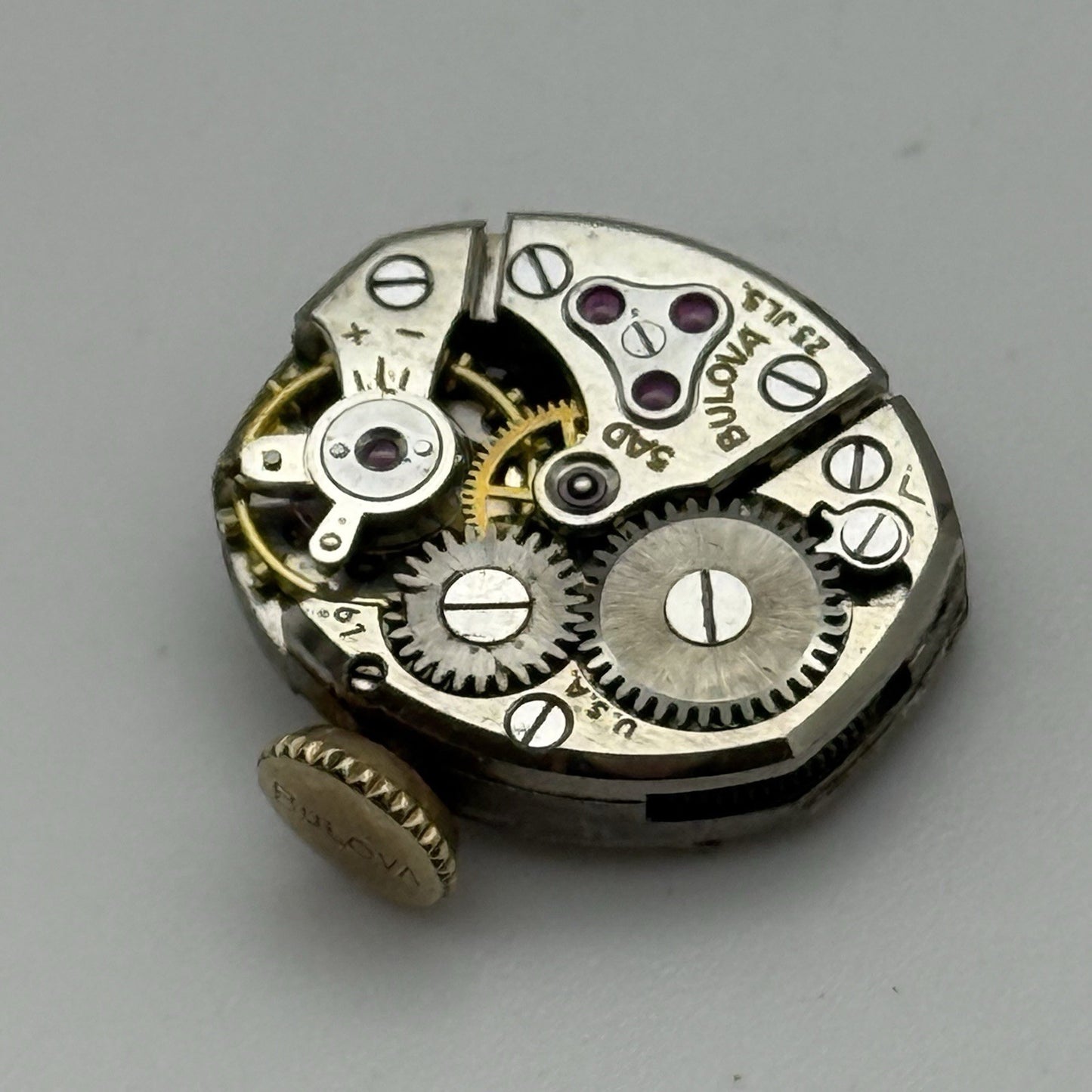 13.1mm Vintage Ladies Bulova 5AD Manual Wind Swiss Watch Movement PARTS REPAIR