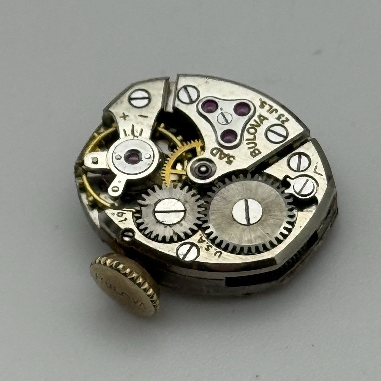 13.1mm Vintage Ladies Bulova 5AD Manual Wind Swiss Watch Movement PARTS REPAIR