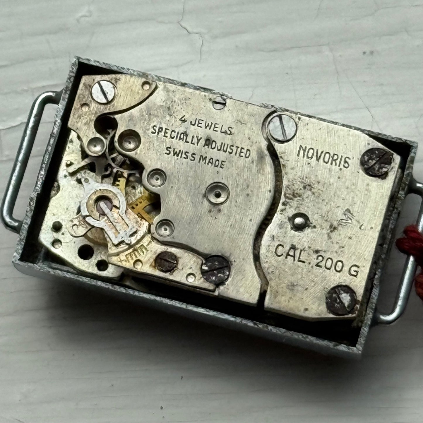 17mm Vintage Rio Oris Novoris Cal 200G Rectangle Manual Wind Watch PARTS REPAIR