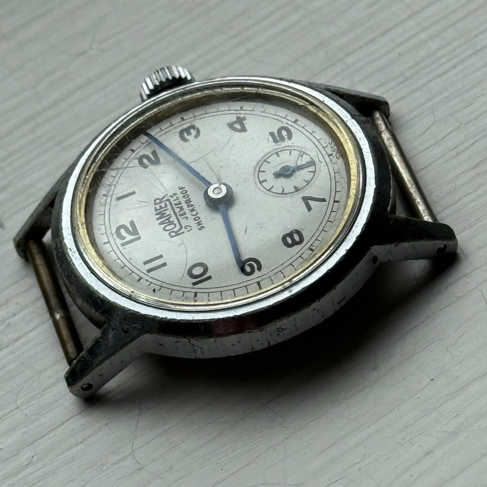 Vintage Roamer Shockproof Watch Brevete 215999 180459 Sub Secs Watch To Restore