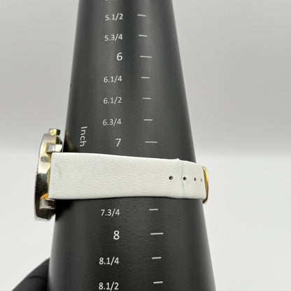 Redherring Ladies Quartz Watch Crystal Accents White Leather Strap Working 37mm