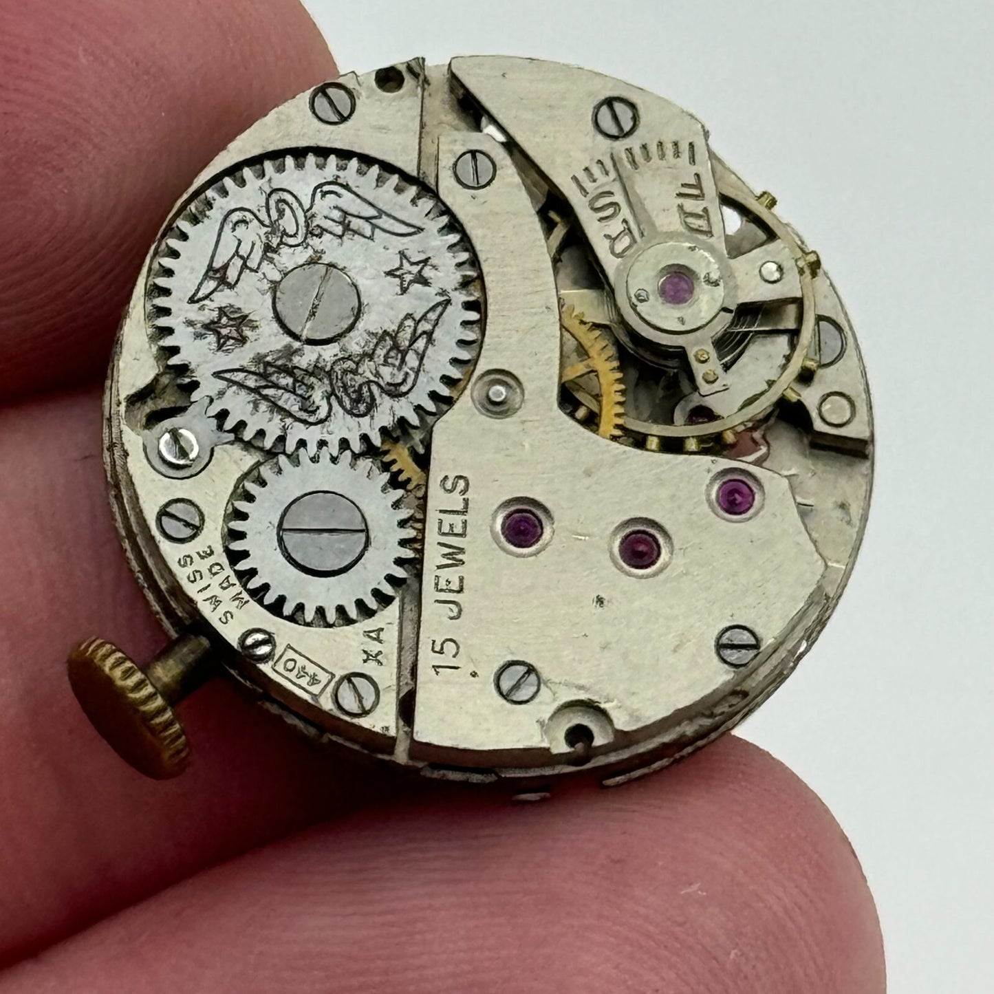 23.6mm Rotary AS 984 Manual Wind 15 Jewels Watch Movement Swiss Vintage PARTS