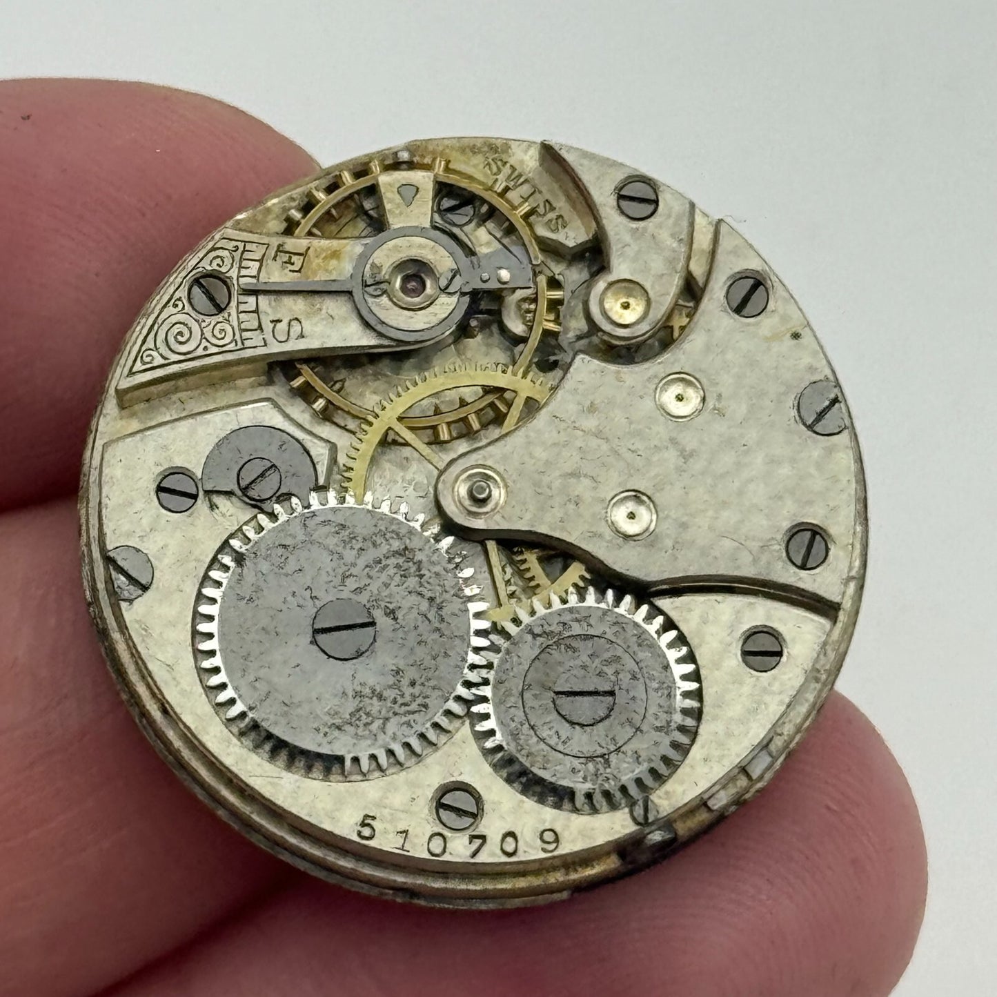 29.5mm F W Dudley Winnipeg 24 Hour Dial Trench Watch Movement Manual Wind PARTS