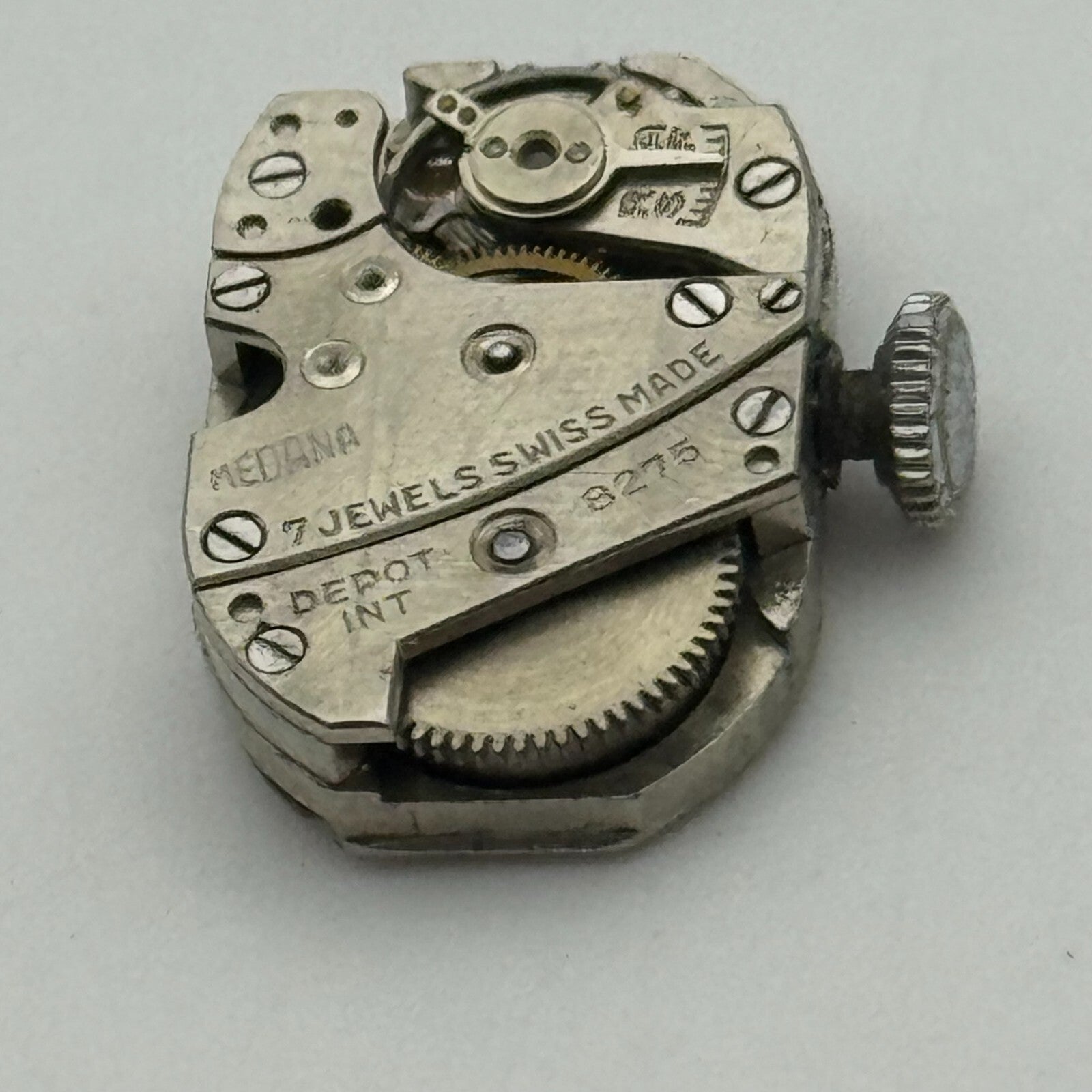 12.8mm Balance Ok Medana 8275 Manual Wind 7 Jewel Swiss Watch Movement PARTS