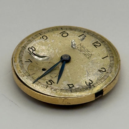 Majex Buren 370 Watch Movement Manual Wind Vintage Swiss 17 Jewels Parts 25.9mm