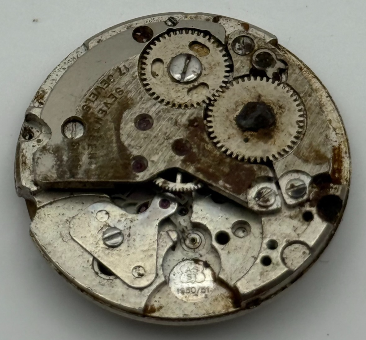 AS ST 1950/51 17 Jewels Watch Movement Manual Wind Vintage Parts Repair 26mm