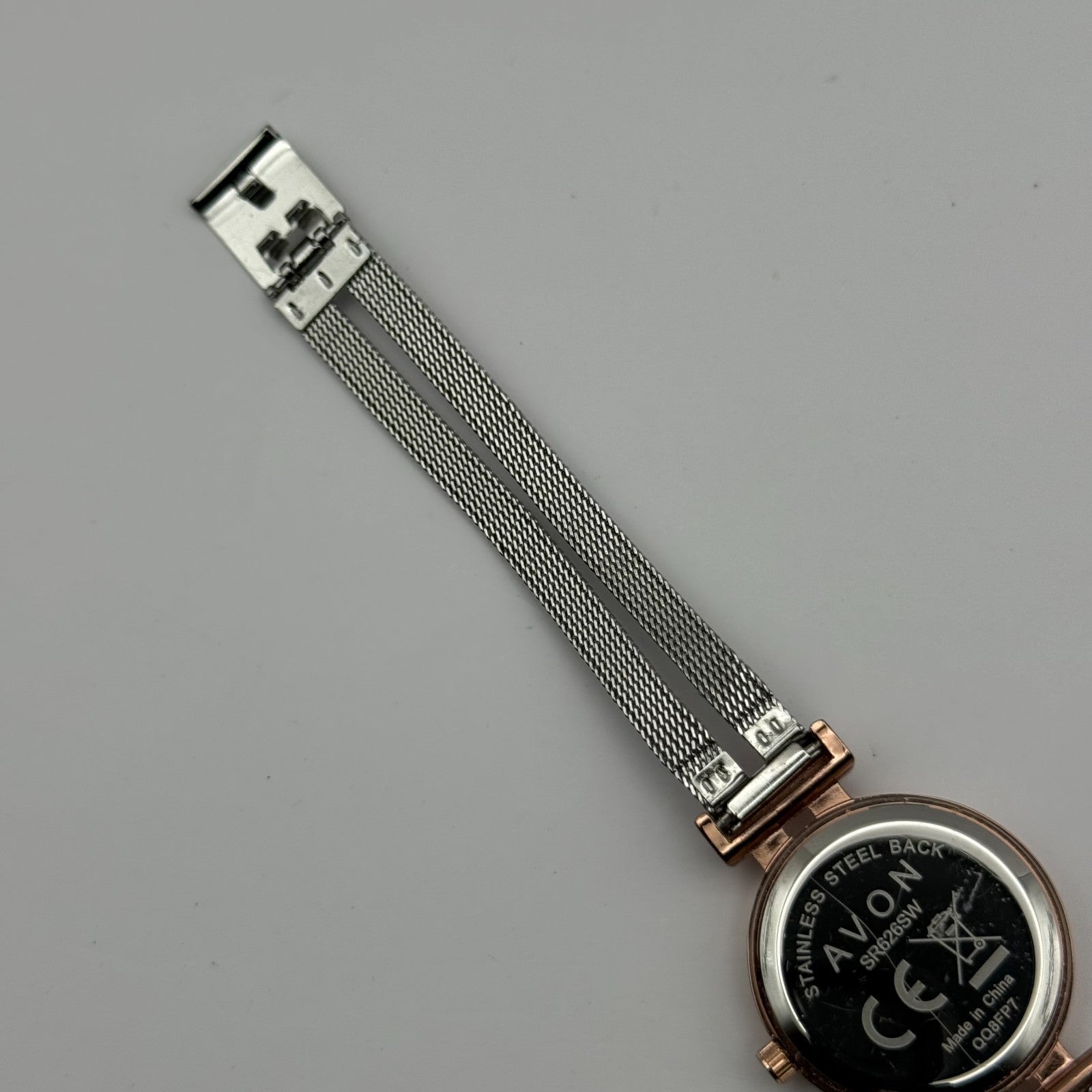 Avon Ladies Quartz Watch Crystal Accents Dial Mesh Strap Working 28mm 6 Inches