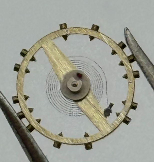 FHF 34 Balance Wheel Complete And Spring 7¾’’’ 1047 M Watch Movement Parts NOS
