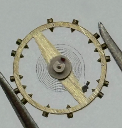 FHF 34 Balance Wheel Complete And Spring 7¾’’’ 1047 M Watch Movement Parts NOS