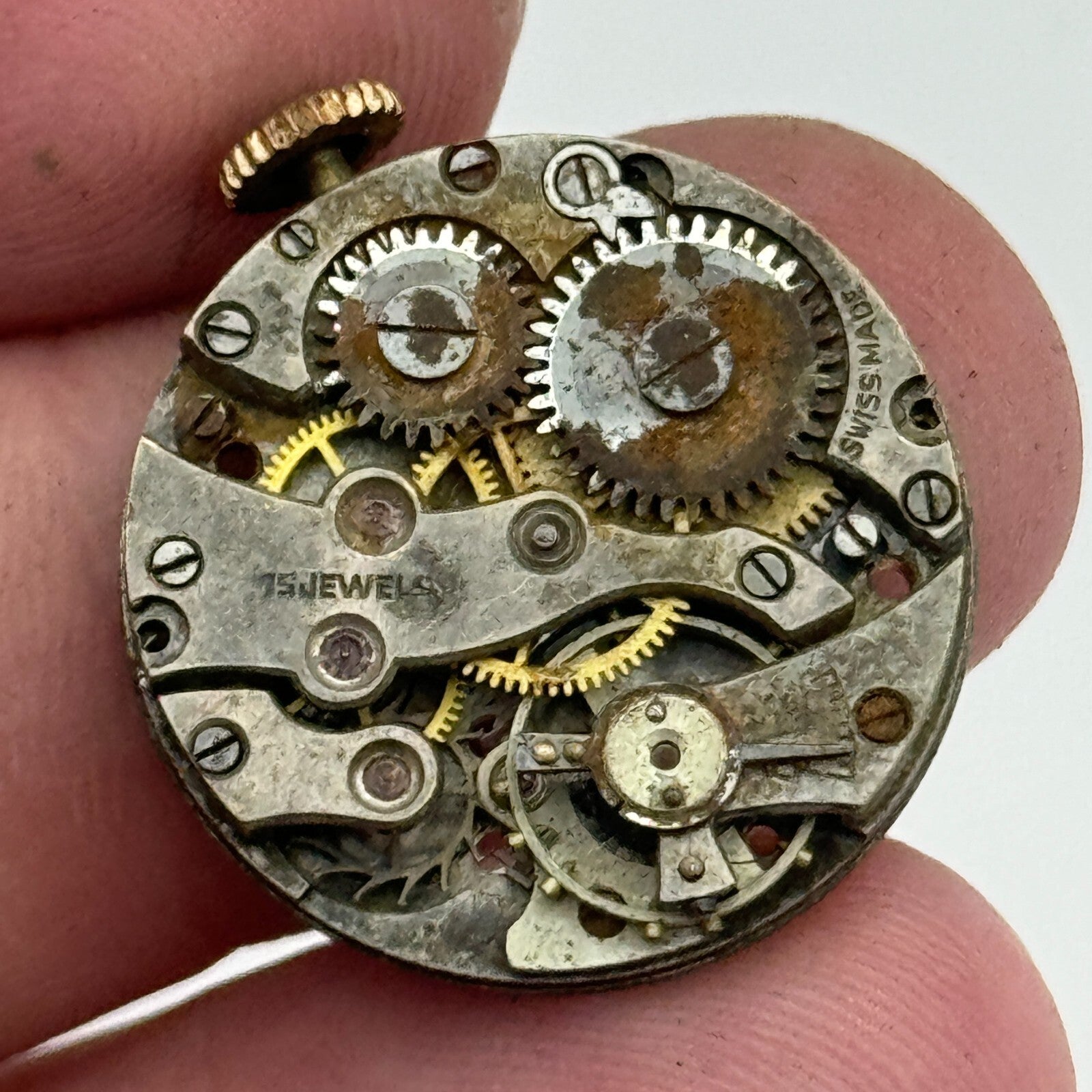 22mm AS 574 A Schild 15 Jewels Manual Wind Watch Movement Swiss Vintage PARTS