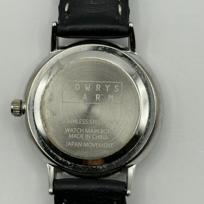 Lowrys Arm Ladies Quartz Watch White Dial Black Strap Japan Working 28mm