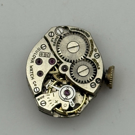 15.4mm Running Vintage Ladies Bulova 6BO Manual Wind Swiss Watch Movement PARTS