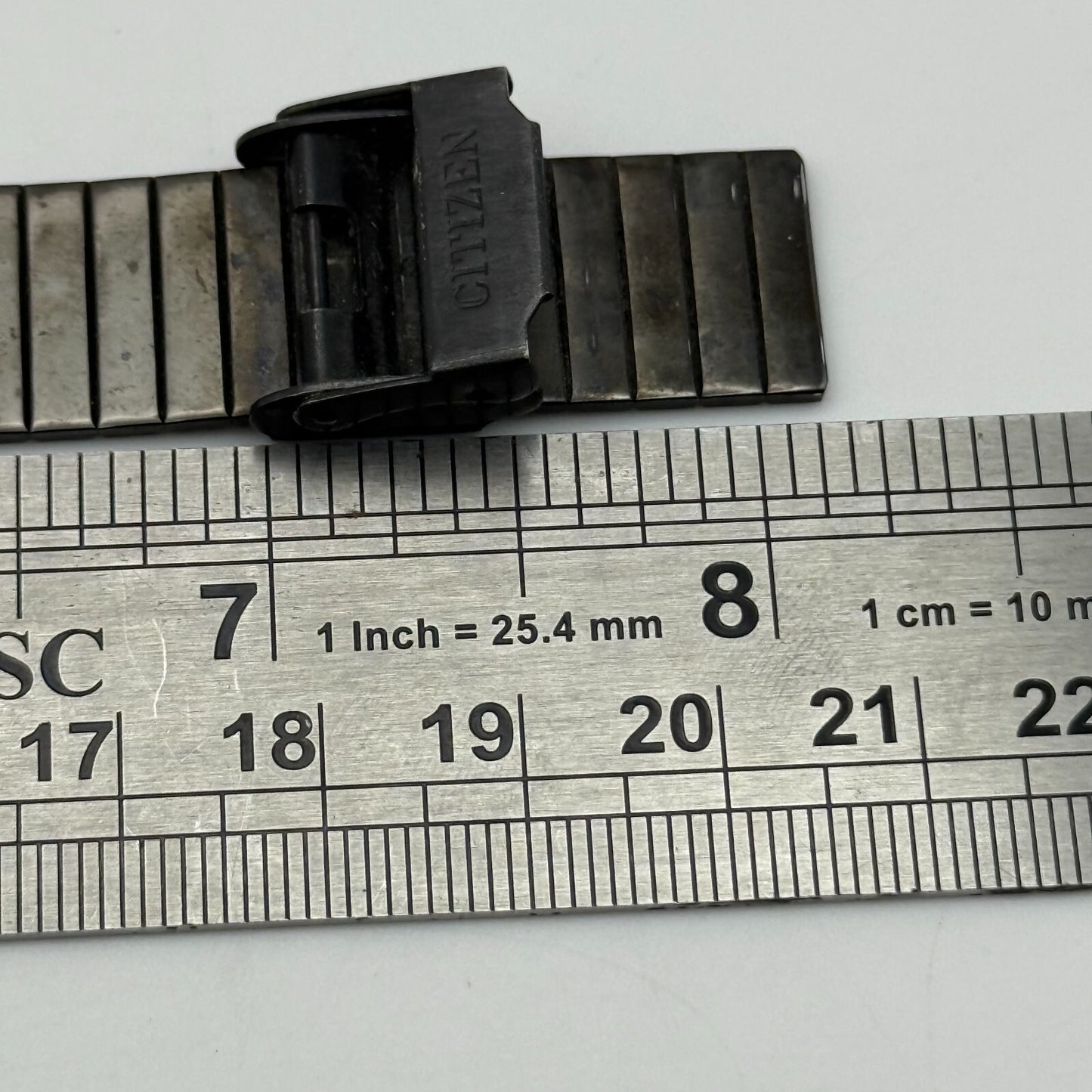 22mm Working Vintage Ladies Citizen CQ Black Dial & Strap Quartz Watch 8 Inches