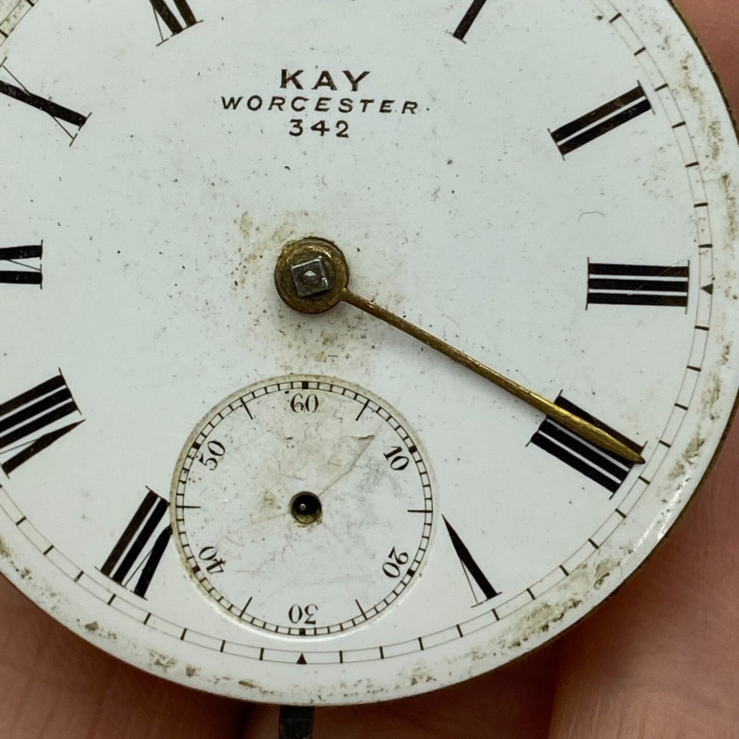 44.6mm Antique Kay Worcester Reversing Pinion Pocket Watch Movement PARTS