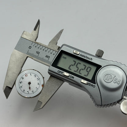 25.3mm Unidentified Trench Watch Movement & Dial Manual Wind Vintage Swiss PARTS