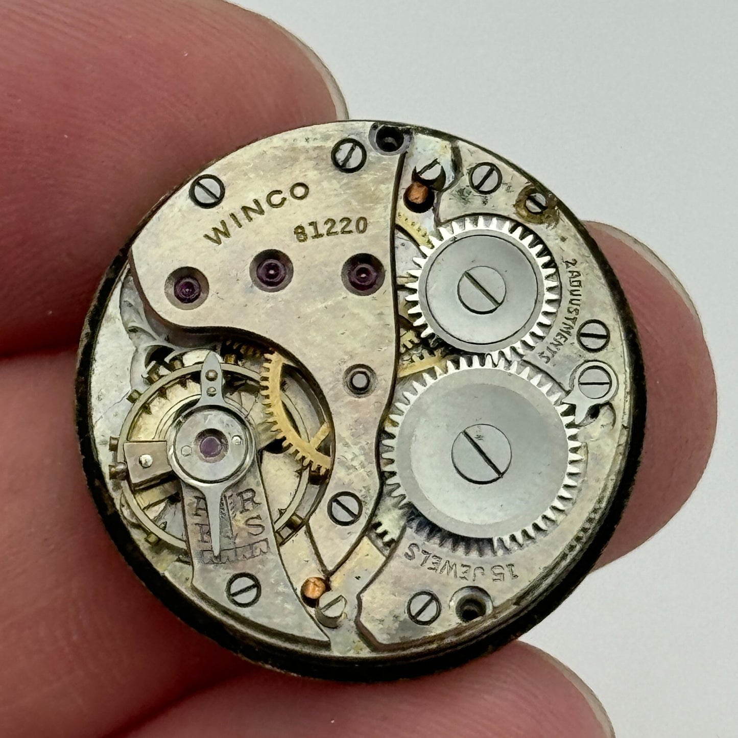 23.6mm Winco 81220 Manual Wind 15 Jewels Watch Movement Swiss Vintage PARTS