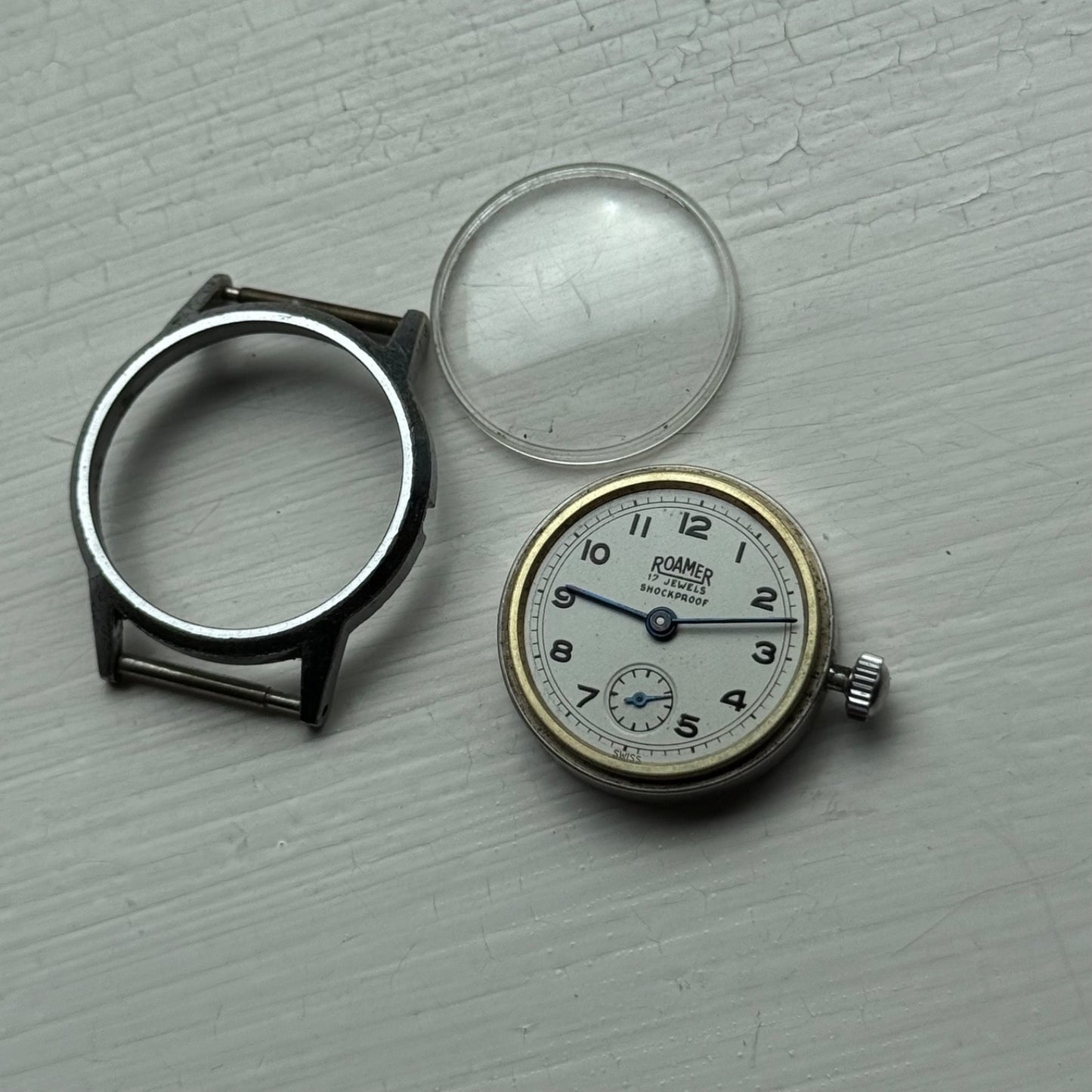 Vintage Roamer Shockproof Watch Brevete 215999 180459 Sub Secs Watch To Restore