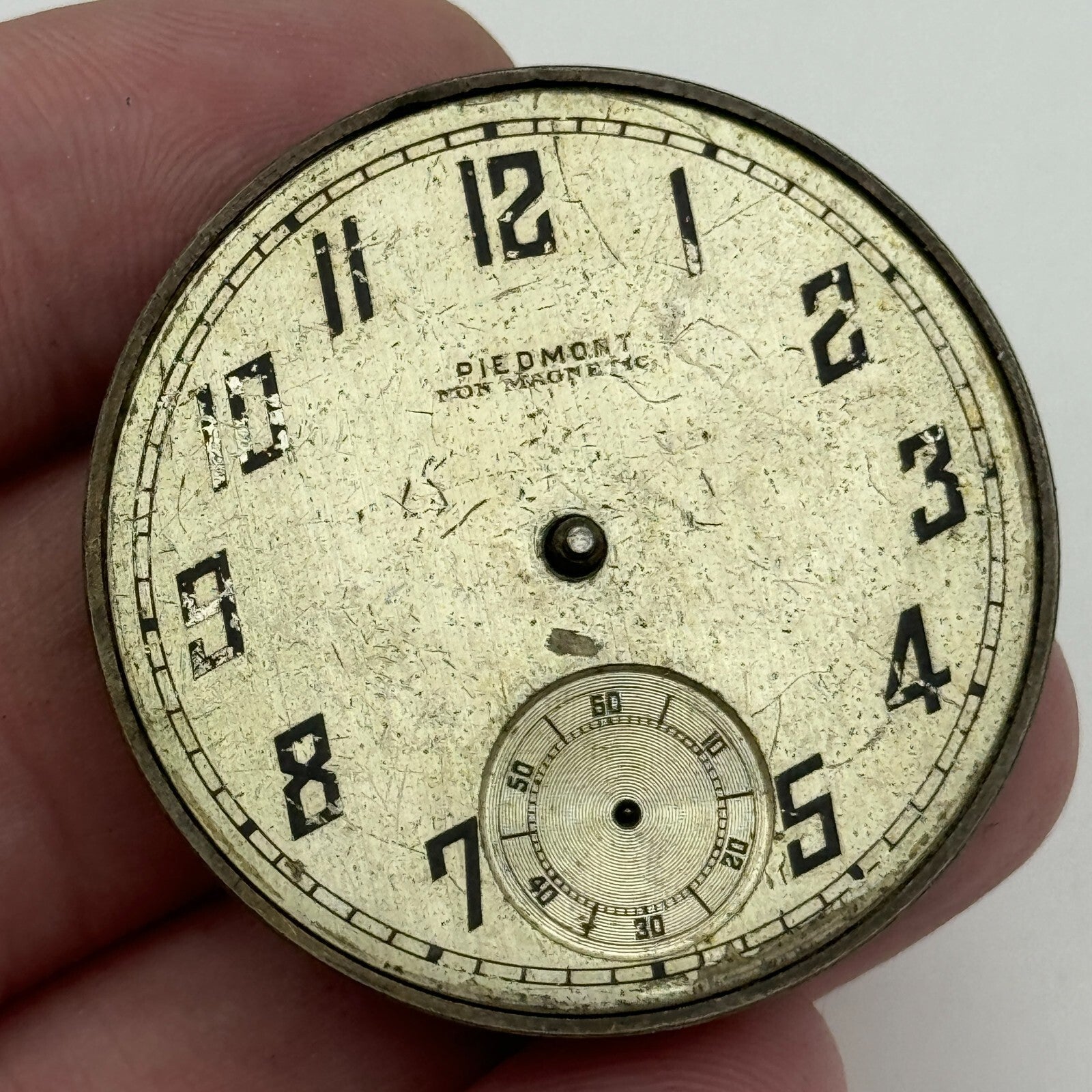 43.1mm Open Face Piedmont Watch Co 6 Jewels Swiss Pocket Watch Movement PARTS