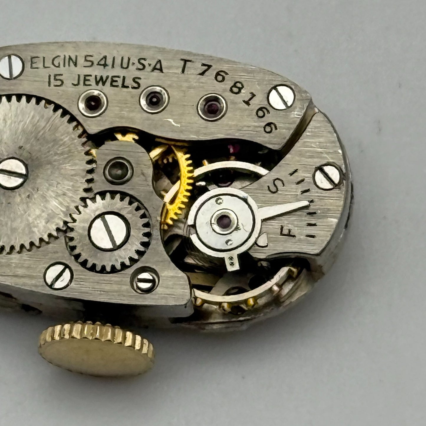 RUNNING 1945 Vintage 21/0s Elgin 541 Model 2 American Watch Movement FOR PARTS