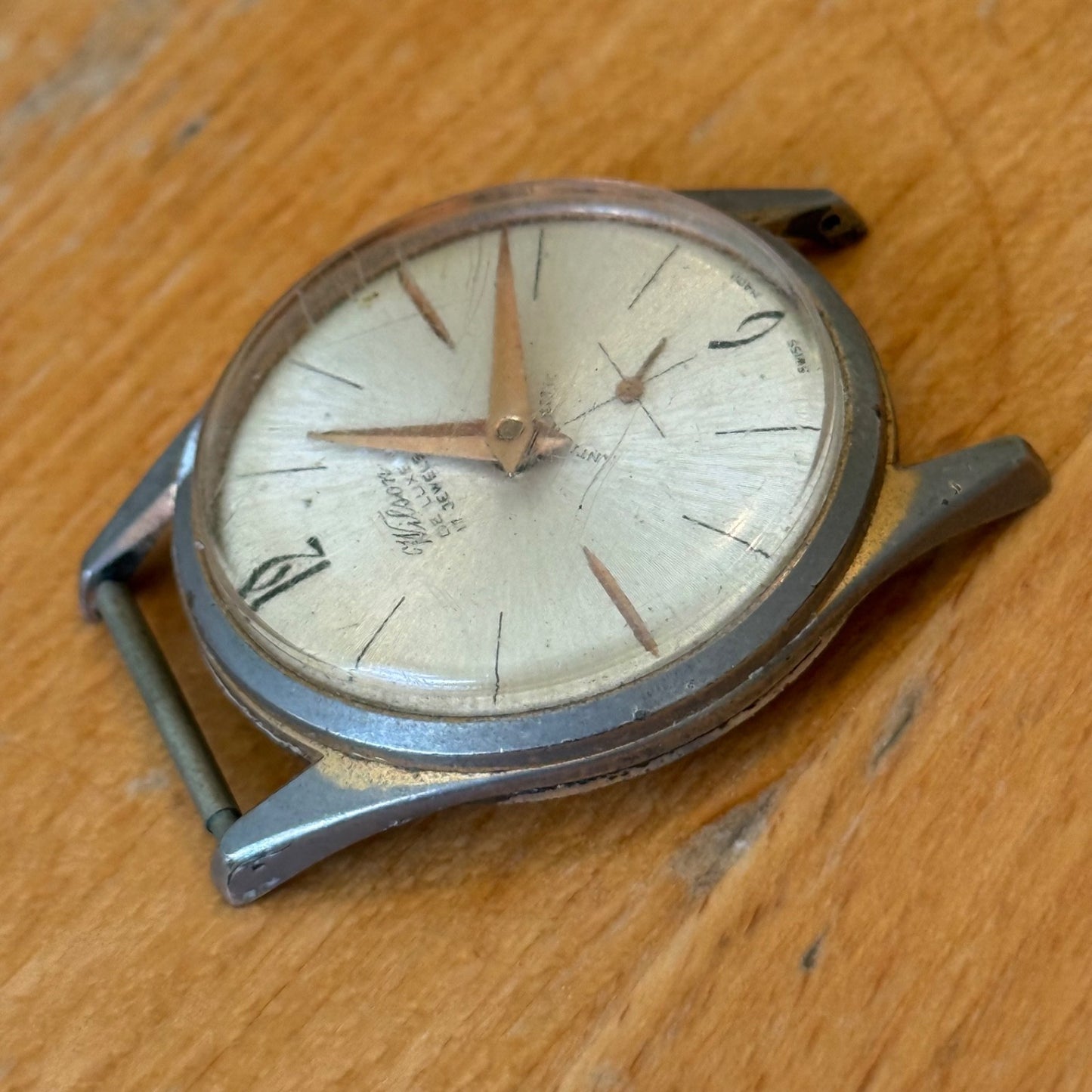 33mm Vintage Wilson De Luxe Brevete 314705 Manual Wind 17 Jewels Watch FOR PARTS