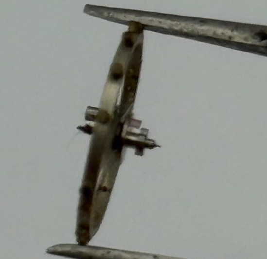 FEF 30 Balance Complete 13''' Renata 166 Watch Movement Parts Vintage Damaged