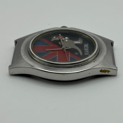 Vintage Kangol Men’s Quartz Watch Kangaroo Silver Tone 100 Metre Working 40mm