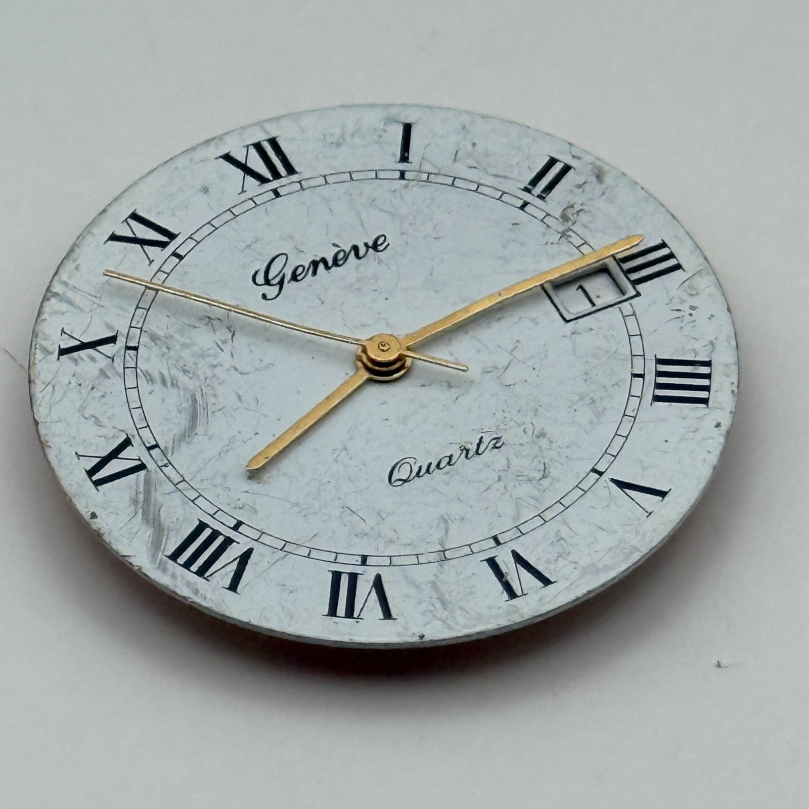 ETA 955.414 Quartz Watch Movement Geneve Date Vintage Swiss Parts Repair 23.8mm