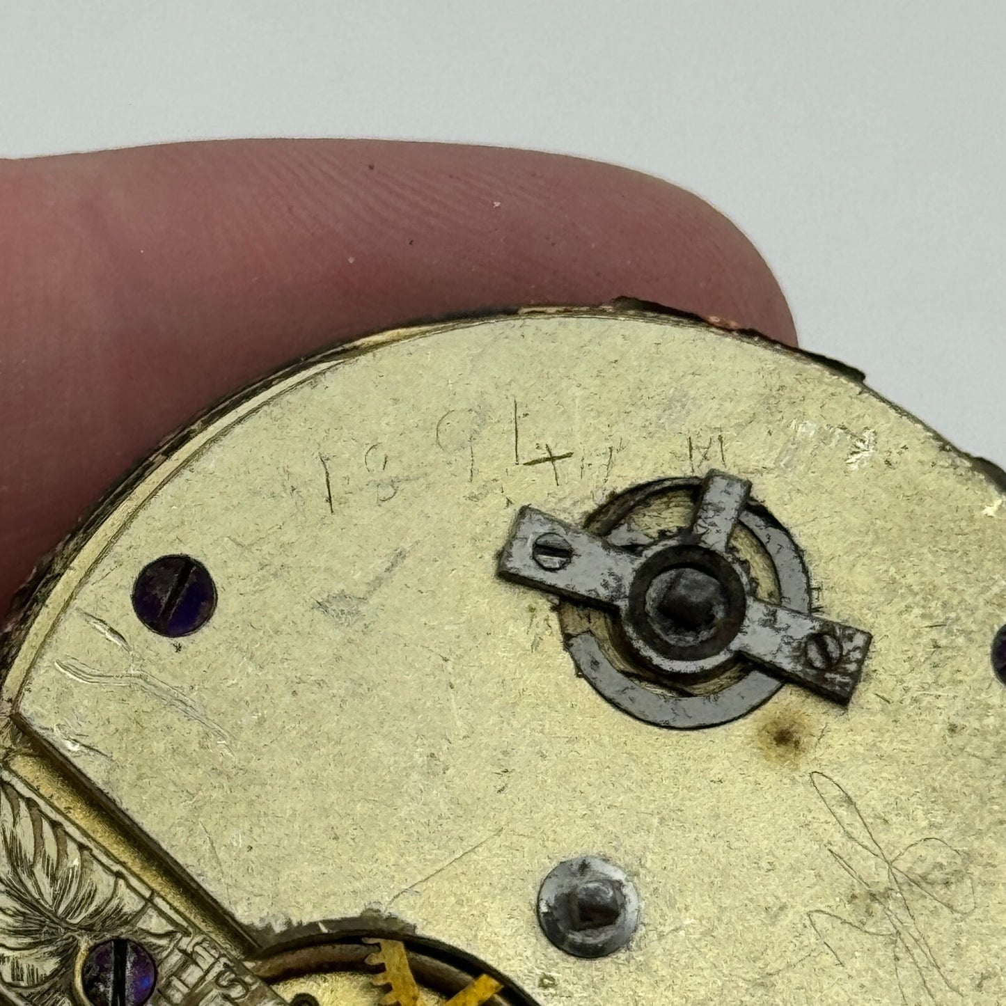44mm Antique Paris Exhibition 1867 Key Wound Pocket Watch Movement PARTS REPAIR