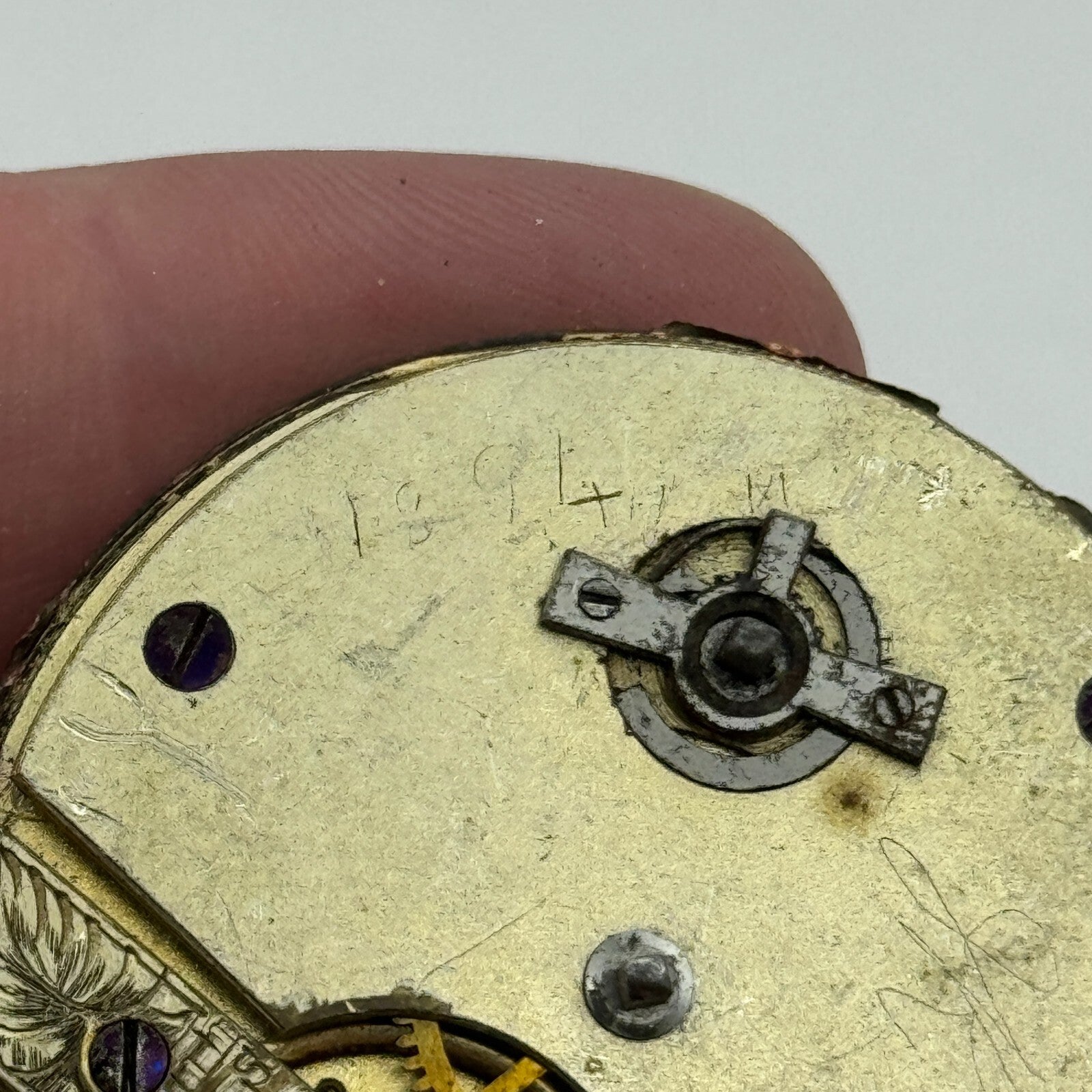 44mm Antique Paris Exhibition 1867 Key Wound Pocket Watch Movement PARTS REPAIR