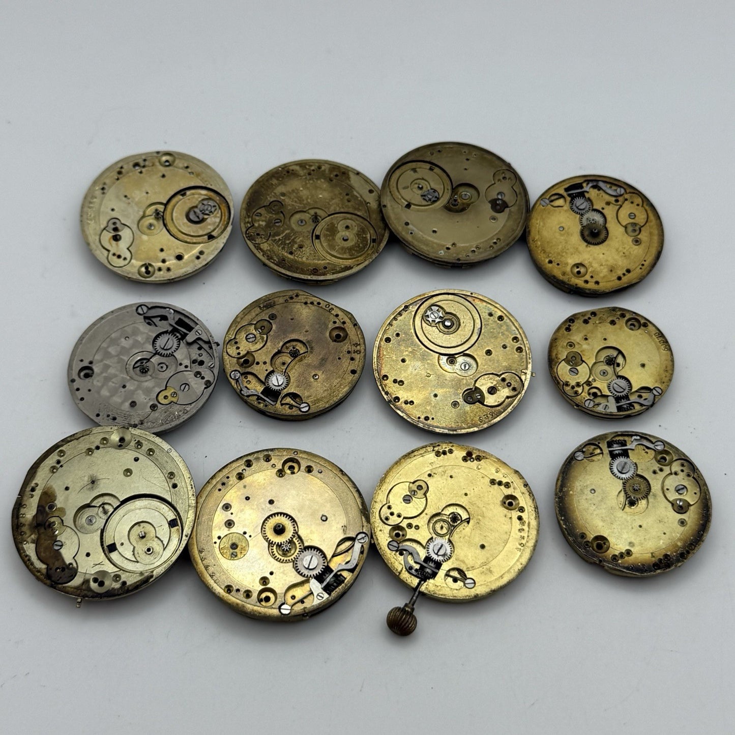 Bundle Mixed Antique / Vintage Pocket Watch Movements Joblot PARTS REPAIR SPARES