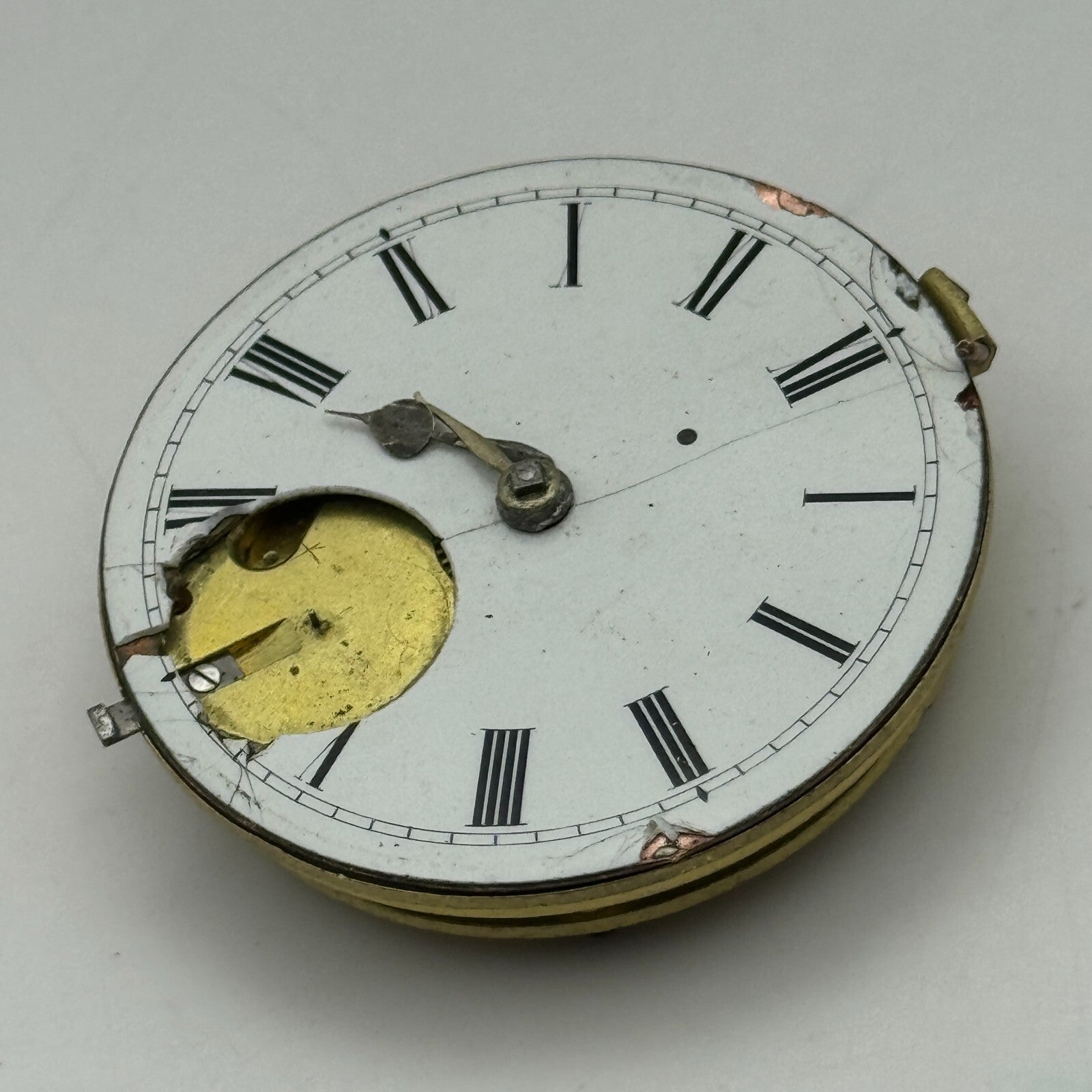 43.2mm Antique Key Wound Pocket Watch Movement PARTS REPAIR SPARES