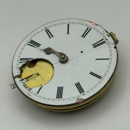43.2mm Antique Key Wound Pocket Watch Movement PARTS REPAIR SPARES