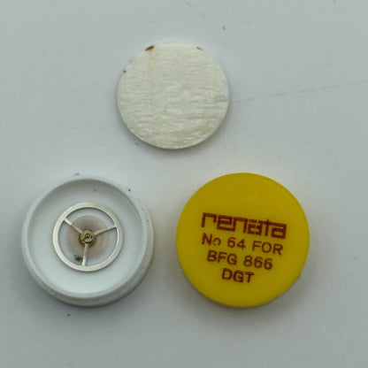 BFG 866 Balance Wheel Complete And Spring 64 Watch Movement Parts NOS