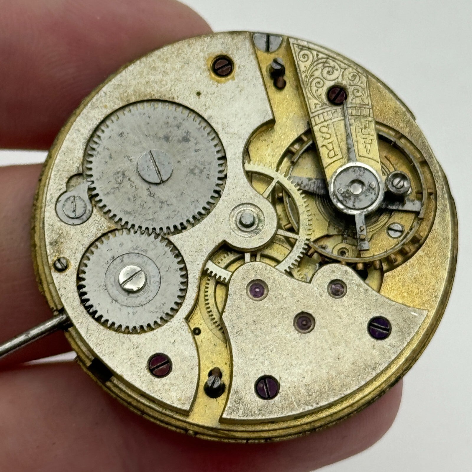 41.7mm Unidentified Quality Thin Vintage Open Face Pocket Watch Movement PARTS