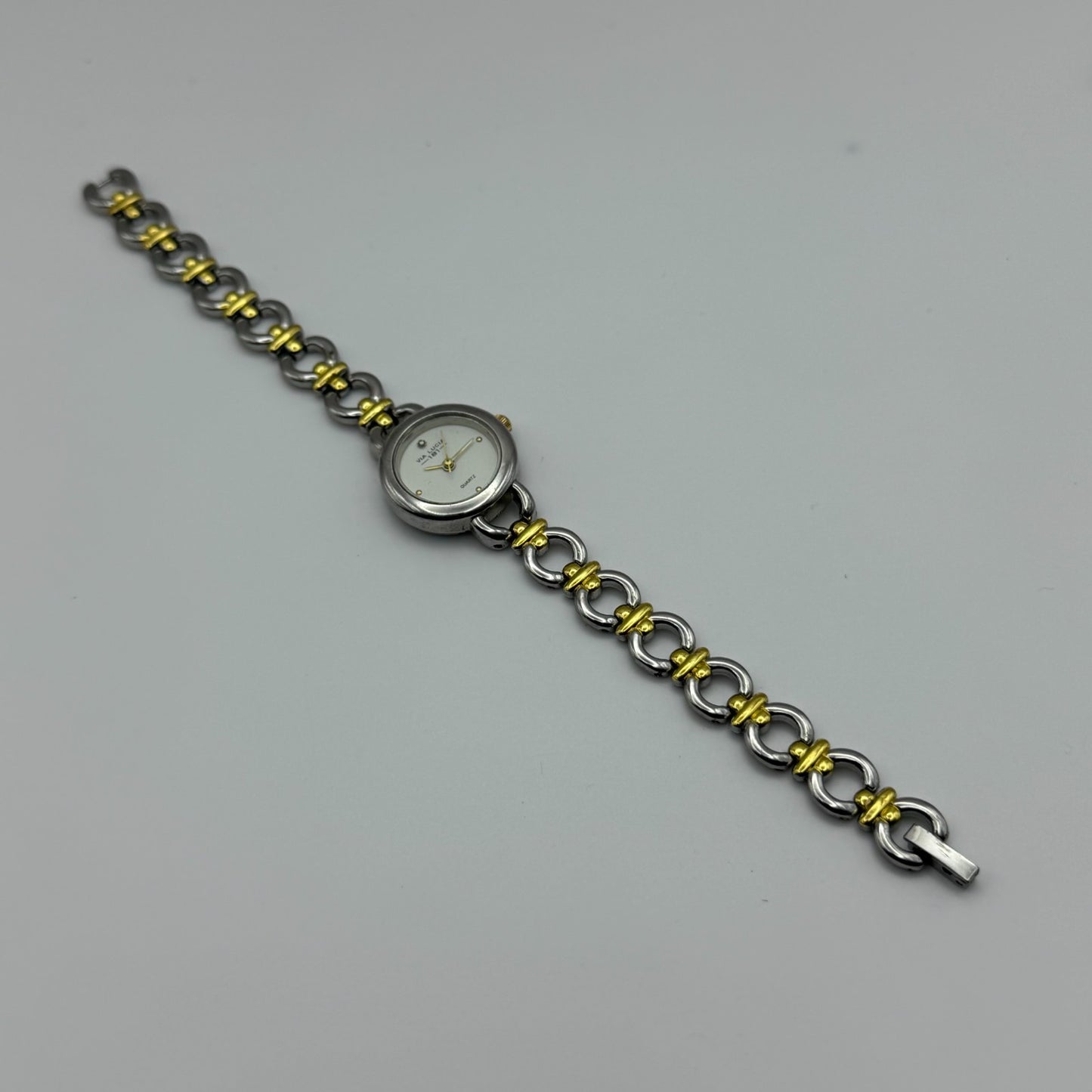 22mm Working Ladies Via Lucia 181 Two Tone Gold And Silver Quartz Watch 7 Inches