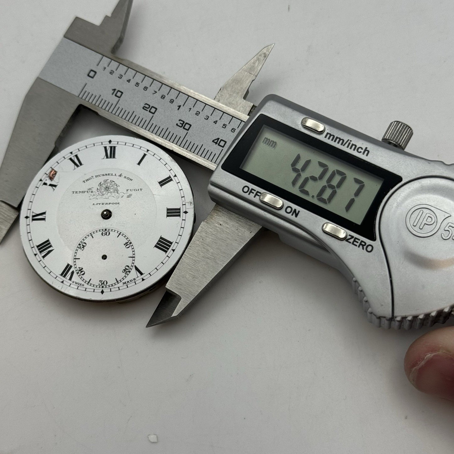 42.8mm Thomas Russell Liverpool Tempus Fugit Hunter Pocket Watch Movement PARTS