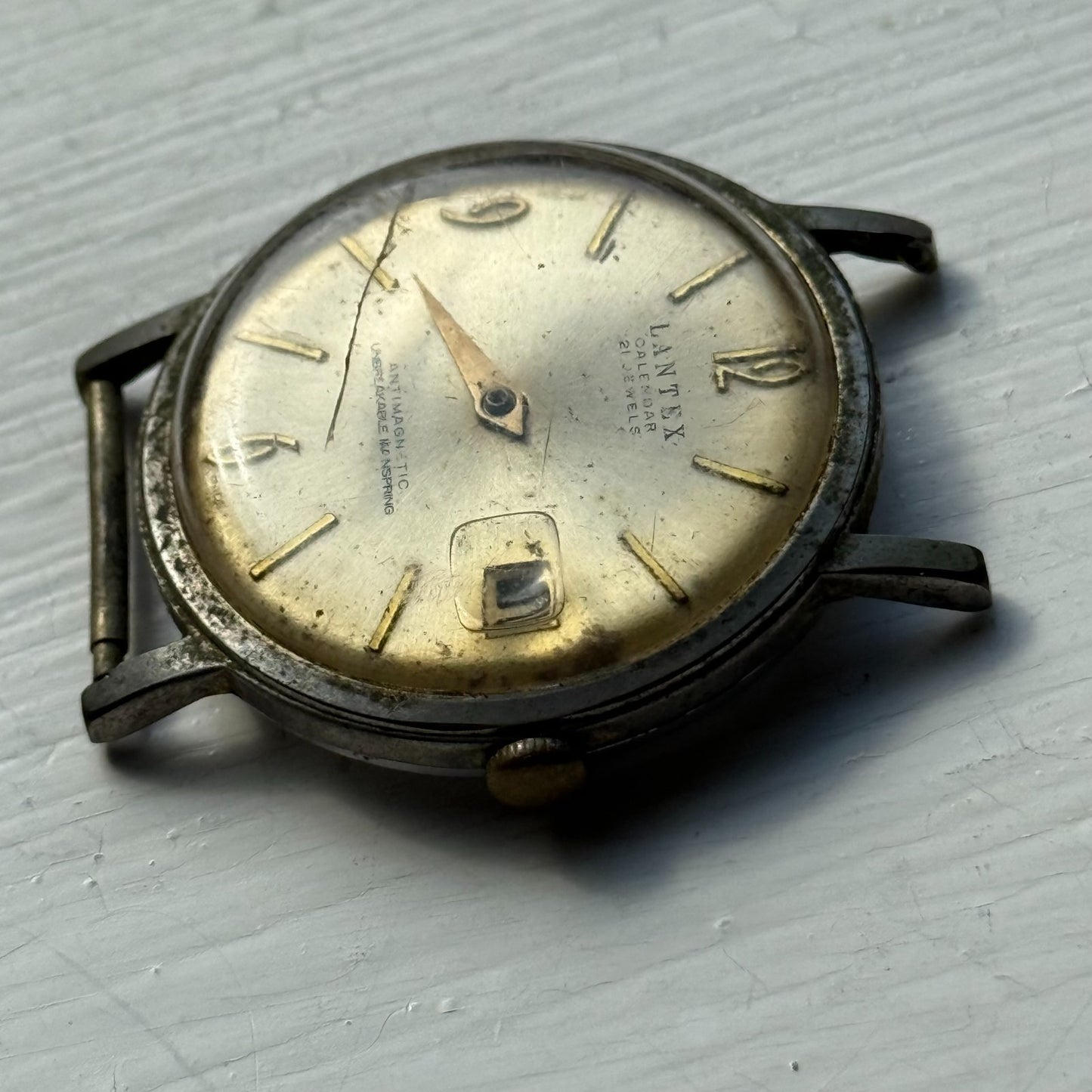 34mm Men's Vintage BFG Lantex Calendar 21 Jewels Antimagnetic Watch PARTS