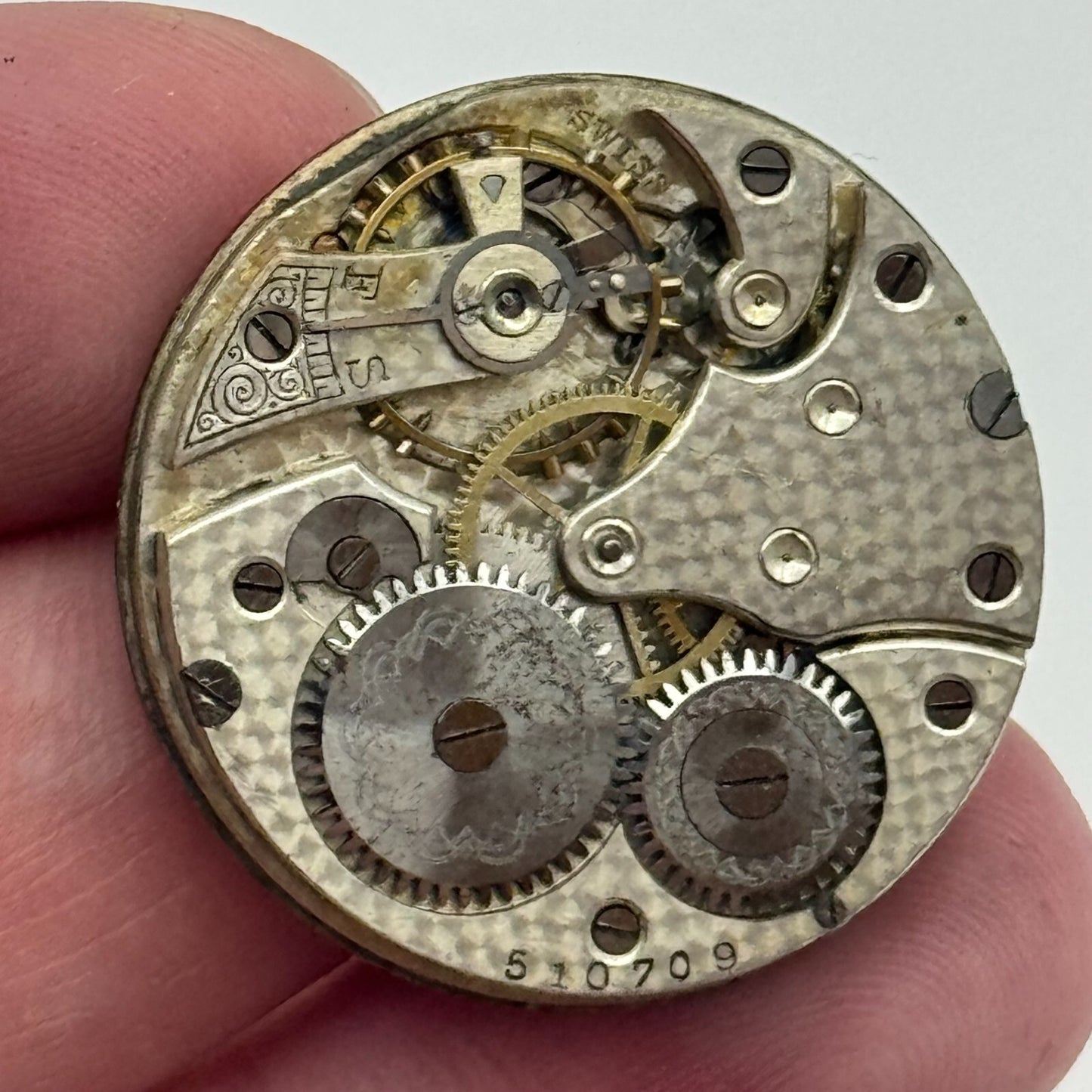 29.5mm F W Dudley Winnipeg 24 Hour Dial Trench Watch Movement Manual Wind PARTS