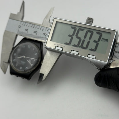 33mm Vintage 1996 Swatch Black Dial Plastic Quartz Watch UNTESTED PARTS REPAIR