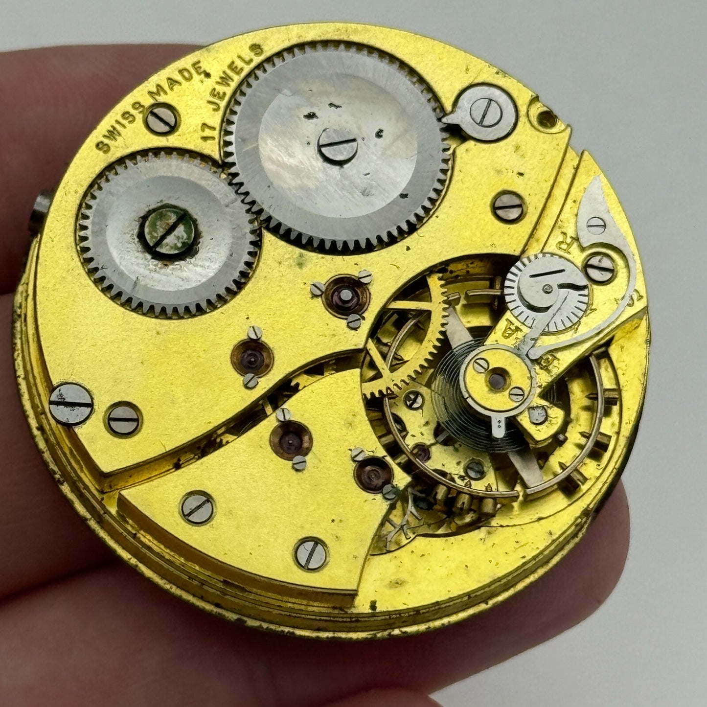 42.9mm High Grade Hendersons 17 Jewels Balance Ok Hunter Pocket Watch Movement