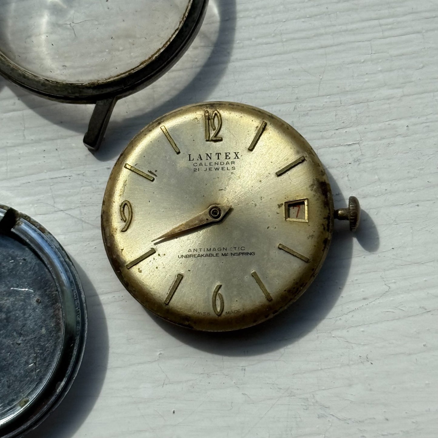 34mm Men's Vintage BFG Lantex Calendar 21 Jewels Antimagnetic Watch PARTS