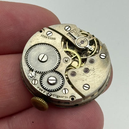 27.3mm Mens Unidentified 15 Jewels Trench Watch Movement Manual Wind Swiss PARTS
