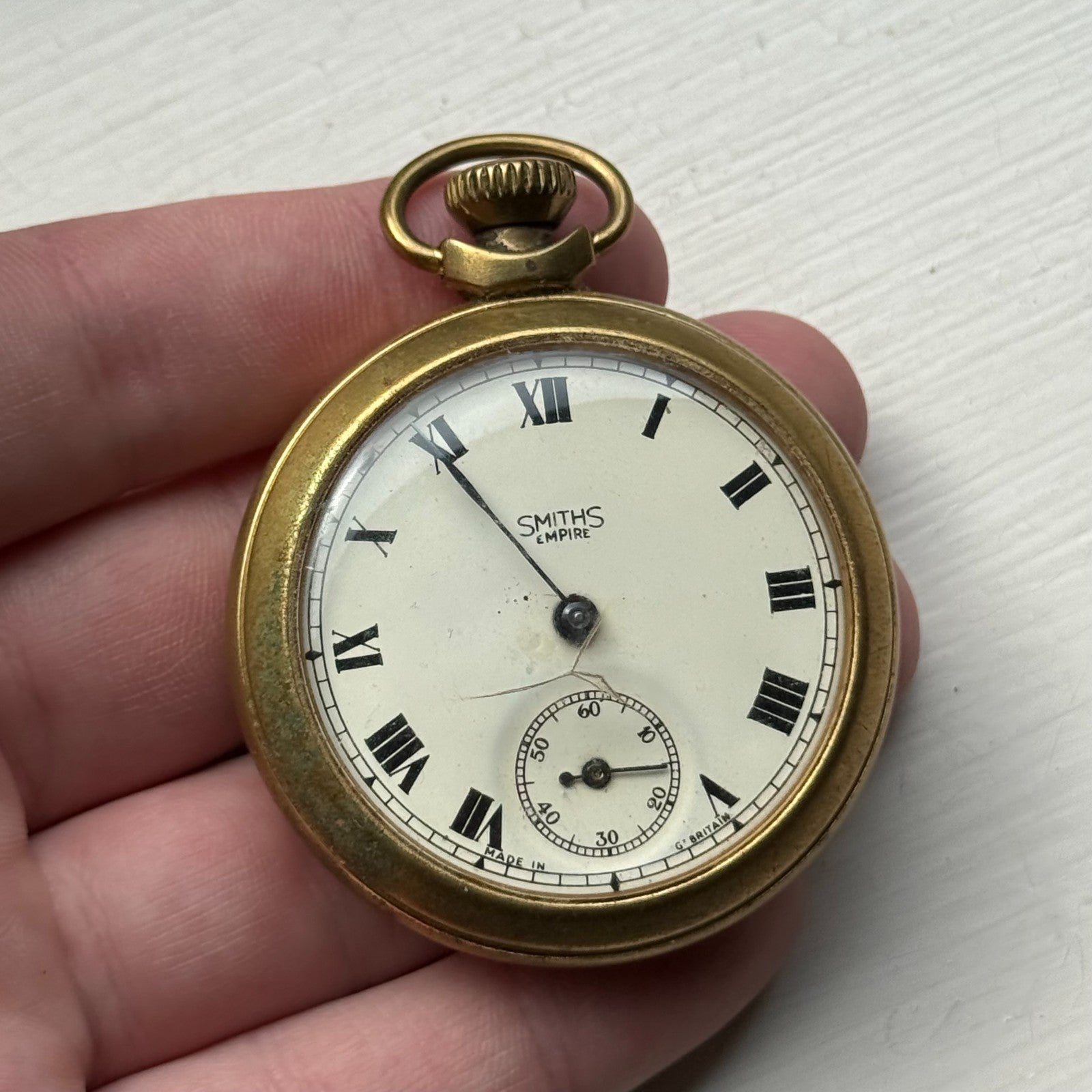 51mm Vintage Smiths Empire 609 EM Britain Made Pocket Watch PARTS REPAIR