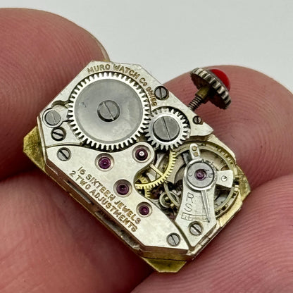 13mm Running Muro Watch Co Art Deco Manual Wind Red Crown Watch Movement PARTS