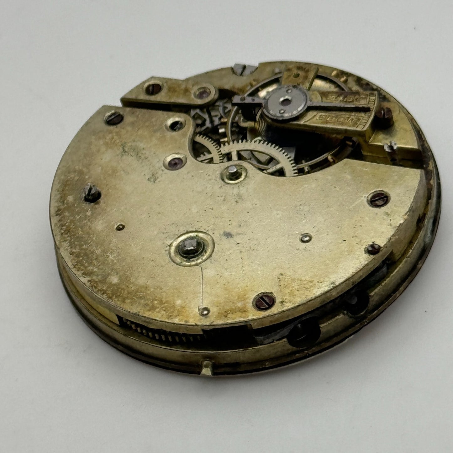 42.7mm Unidentified Antique Key Wound Pocket Watch Movement PARTS SPARES REPAIRS